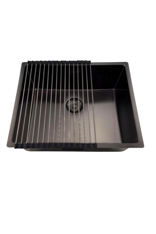 Pure.Sink Prestige sink 50x40 cm PVD Gun Metal 10mm radius under, flush and top mount PPG5040-61