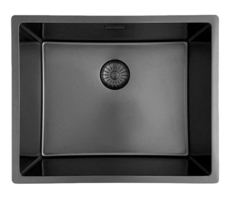 Pure.Sink Prestige sink 50x40 cm PVD Gun Metal 10mm radius under, flush and top mount PPG5040-61