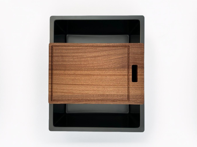 Pure.Sink Prestige sink 50x40 cm PVD Gun Metal 10mm radius under, flush and top mount PPG5040-61