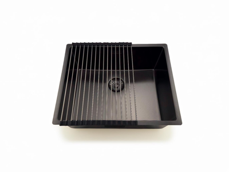 Pure.Sink Prestige sink 50x40 cm PVD Gun Metal 10mm radius under, flush and top mount PPG5040-61