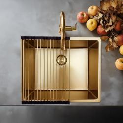Pure.Sink Prestige roll mat sink Gold PPGRM40-60