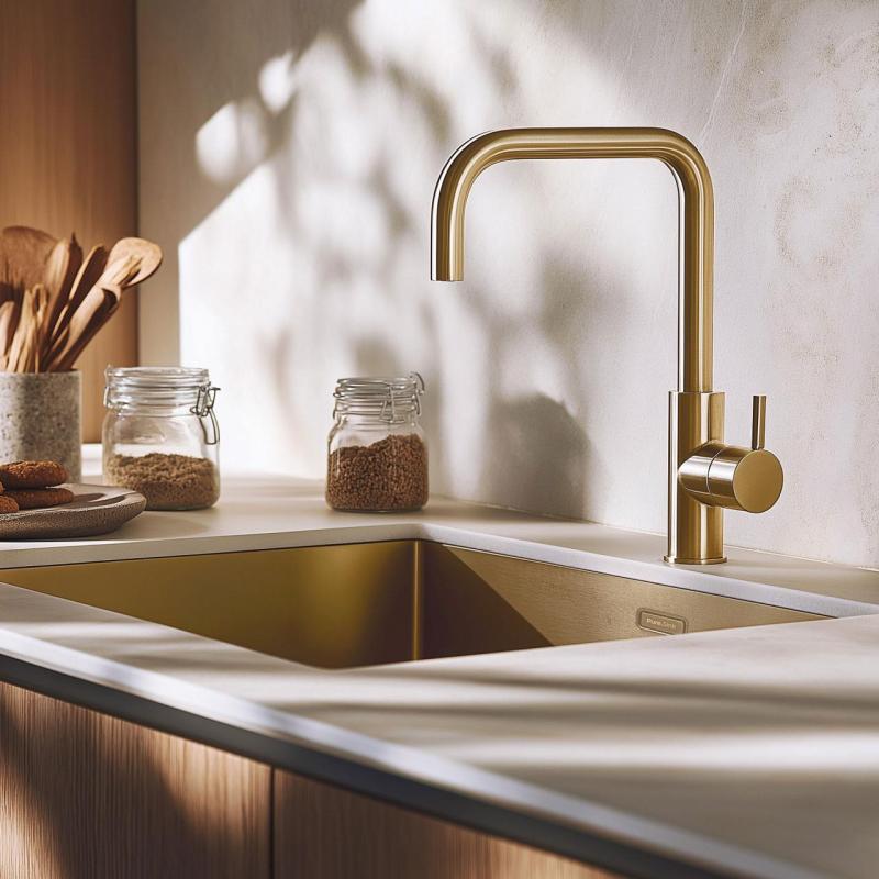 Pure.Sink Elite Steel Pure kitchen faucet PVD brushed gold PS8010-60