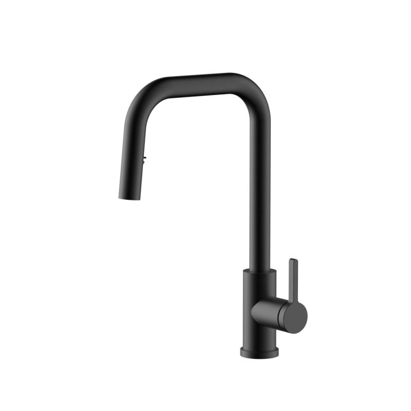 Pure.Sink Elite Steel Crystal-S kitchen faucet Matte Black with pull-out spout PS8050-10