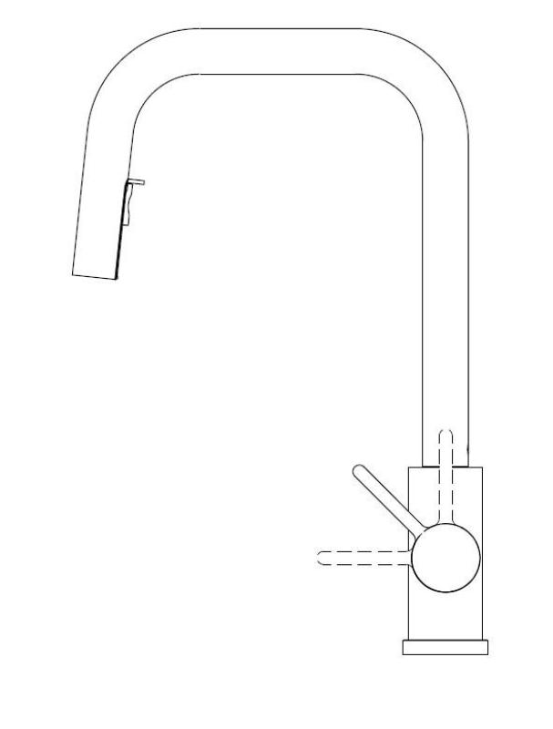 Pure.Sink Elite Steel Crystal-S kitchen faucet Matte Black with pull-out spout PS8050-10