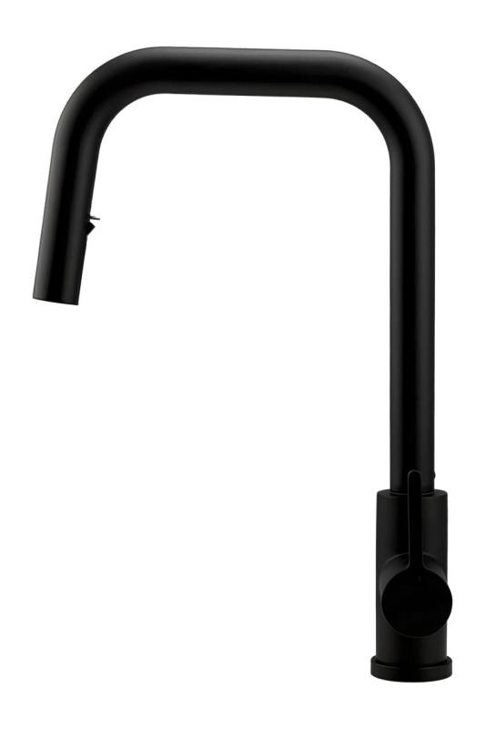 Pure.Sink Elite Steel Crystal-S kitchen faucet Matte Black with pull-out spout PS8050-10
