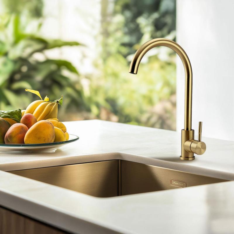 Pure.Sink Elite Steel Stream kitchen faucet PVD brushed gold PS8044-60