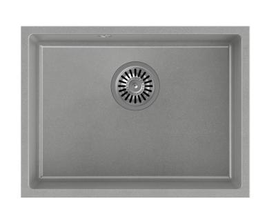 Quadri Elston Grey Granite Undermount Sink 495x360mm with Stainless Steel Plug 1208967773