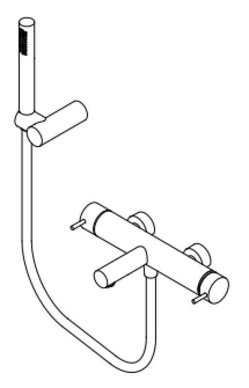 Waterevolution Flow two-way shower mixer with hand shower white T130NBR