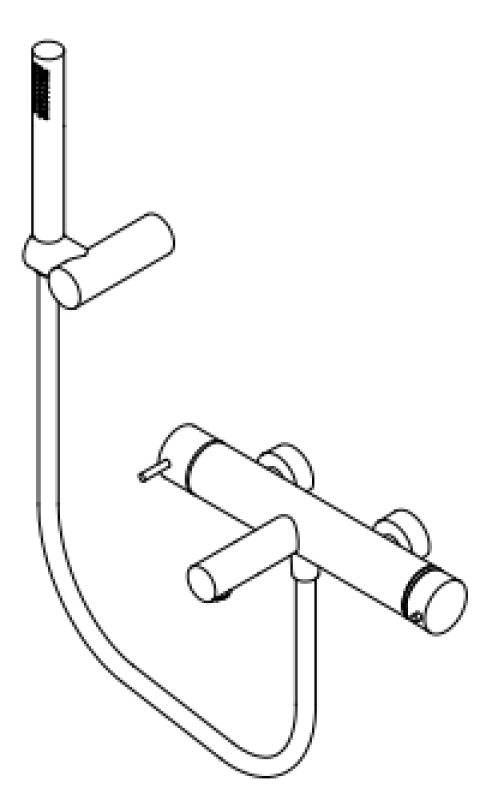 Waterevolution Flow thermostatic two-way shower mixer with hand shower black T130TNPR