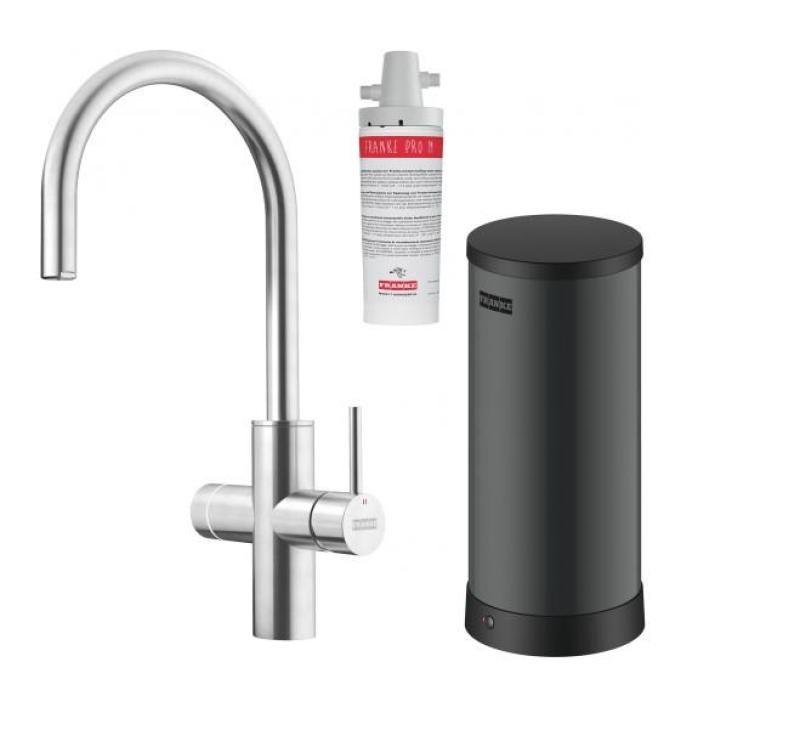 Franke Maris water hub 7L boiler 3-in-1 with Touch electronic boiling water tap stainless steel 160.0715.718