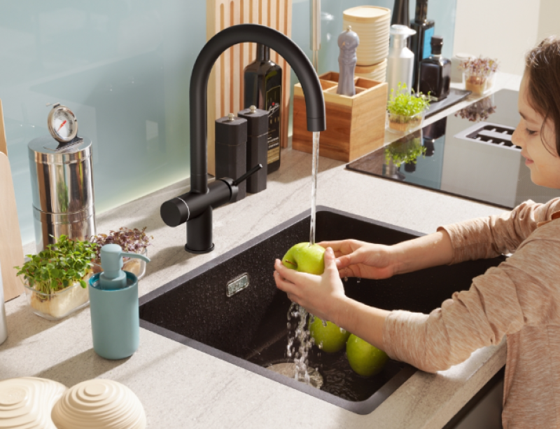 Franke Maris water hub 7L boiler 3-in-1 with touch electronic boiling water tap matte black 160.0713.604