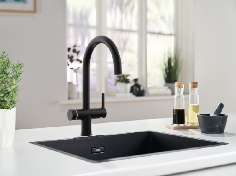 Franke Maris water hub 7L boiler 3-in-1 with Touch electronic boiling water tap matte black with water hub bypass 1208967856