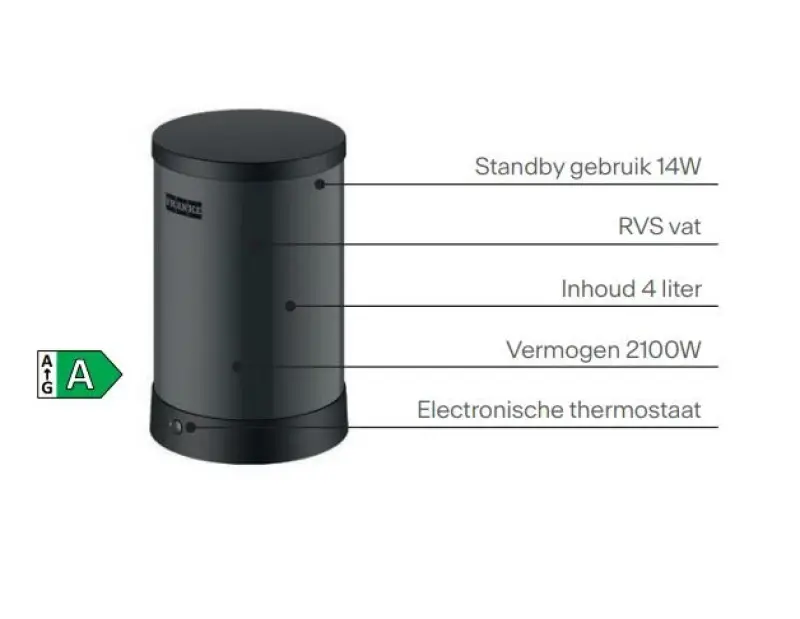 Franke Maris water hub 7L boiler 3-in-1 with Touch electronic boiling water tap matte black with water hub bypass 1208967856
