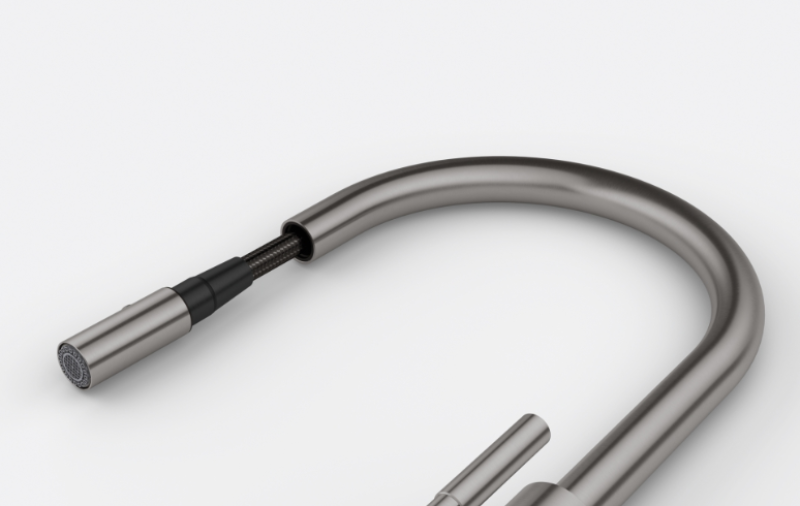 Franke Mythos Masterpiece Kitchen Faucet Anthracite with J-Spout and Pull-Out Spray Head - 115.0711.555