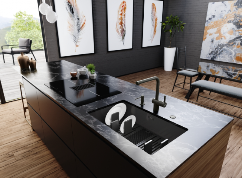 Franke Mythos Masterpiece BXM 210.68 Large Gun Metal Sink PVD Anthracite 685x410mm Flush Mount and Undermount - 127.0676.885