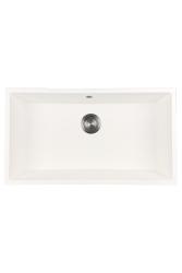 GraniteMy Universal Large White Granite Sink 74x40 cm with Gun Metal Plug - 1208967895