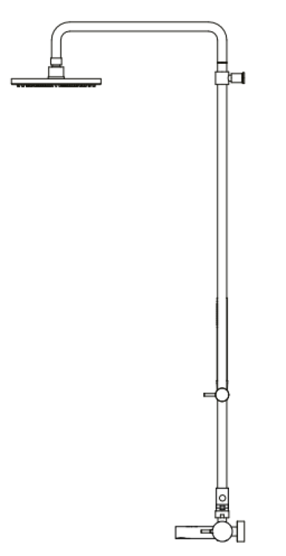 Waterevolution Flow three-way shower mixer with overhead shower and round hand shower chrome T131NR01