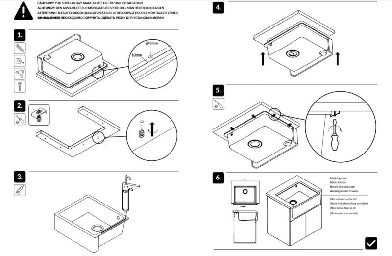 GraniteMy Tradition Country Sink Granite Basin 60x48 cm Black Undermount and Flush Mount with Copper Plug 1208967937