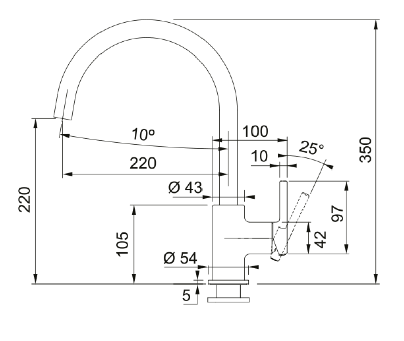 Franke Lina XL Kitchen Mixer Tap Beige Oyster with Swivel Spout 115.0626.028