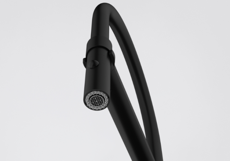 Franke Icon Single-Lever Kitchen Faucet with Flexible Hand Shower, Black 115.0690.598