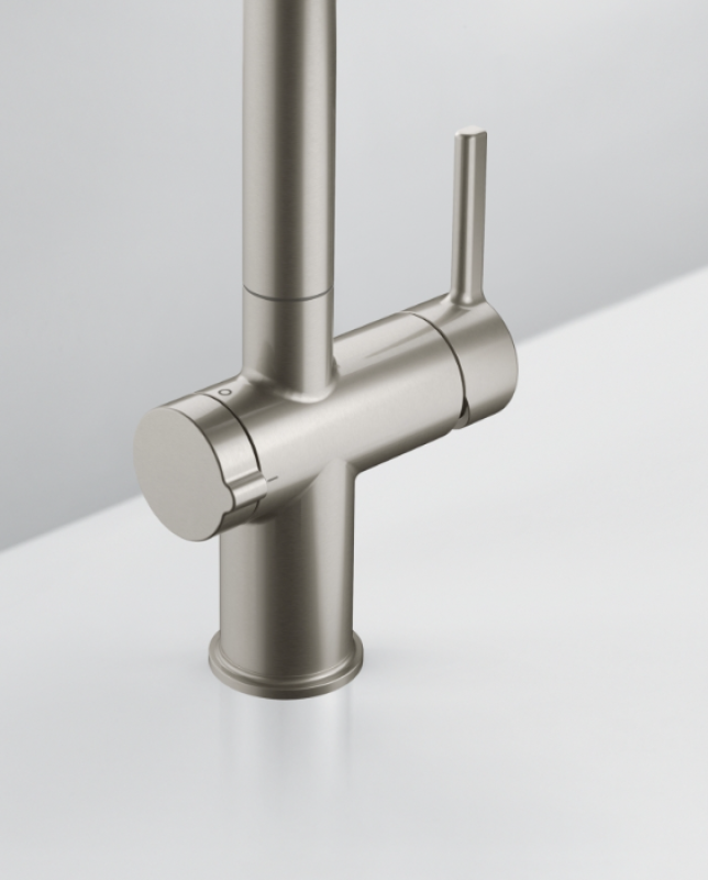 Franke Active Twist Single-Lever Mixer Tap Stainless Steel with Fixed Spout and Integrated Waste Control 115.0653.504