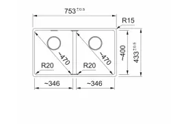 Franke Maris MRG 220-35-35 Fragranite Slate Grey Double Sink grey dark Flushmount 135.0714.633
