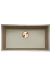 GraniteMy Universal granite beige sand sink 74x40 cm for top-mount, undermount, and flush-mount installation with copper plug 1208968019