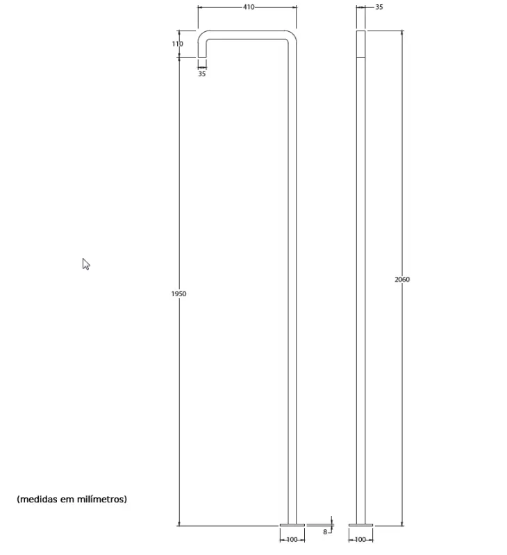 Waterevolution Flow pool shower column single cold water light gold brushed T145WGE