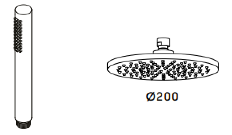 Waterevolution Flow thermostatic three-way shower mixer with hand and overhead shower light gold T131TNWGE