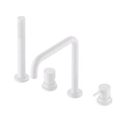 Waterevolution Flow 4-hole Bath Faucet for Rim Mounting White H T138HBR