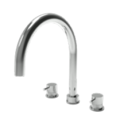 Waterevolution Flow 3-hole kitchen mixer tap with swivel spout and filtered water connection gun metal T152UGME