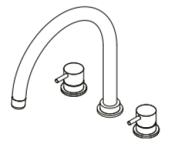 Waterevolution Flow 3-hole kitchen mixer tap with swivel spout and filtered water connection gun metal T152UGME