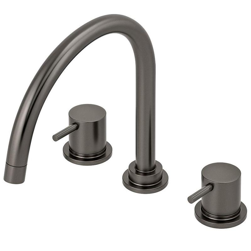 Waterevolution Flow 3-hole kitchen mixer tap with swivel spout and filtered water connection gun metal T152UGME