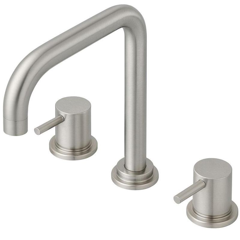 Waterevolution Flow 3-hole angled kitchen mixer tap with swivel spout and filtered water connection, stainless steel T152HIE