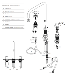 Waterevolution Flow 3-hole angled kitchen faucet with swivel spout and filtered water connection brass T152HLE