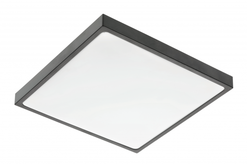 ALTAR LED Ceiling Lamp, 295x295mm, 4000K, 24W, 1680lm, AC180-250V, 50/60 Hz, PF>0.5, IP54, black,3y