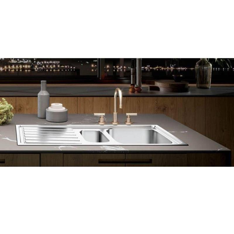 Centurio Bank 80-1 Stainless Steel Built-in Sink 80x50cm with Draining Area 1208970034