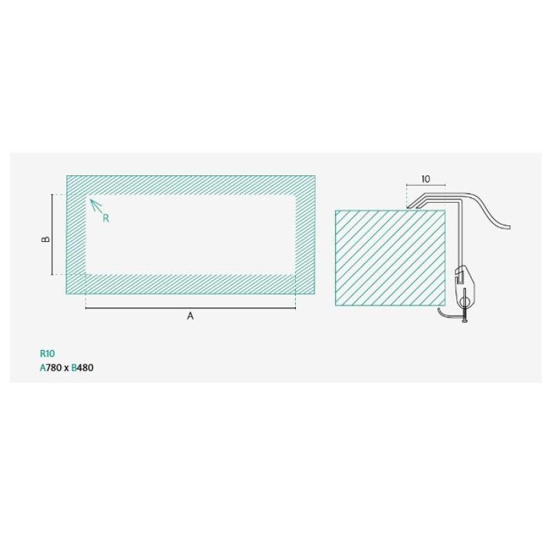 Centurio Bank 80-1 Stainless Steel Built-in Sink 80x50cm with Draining Area 1208970034