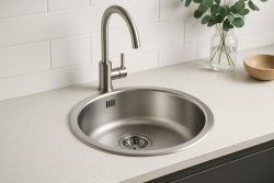 Banka R18380 Stainless Steel Round Sink 45 cm Top Mount 1208970055