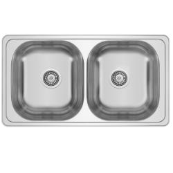 Banka Diplomat Stainless Steel Double Sink Surface-Mounted 80x44 cm 1208970059