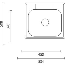 Detroit Bank Stainless Steel Sink 534 x 508 mm Built-in with faucet hole bank 1208970075