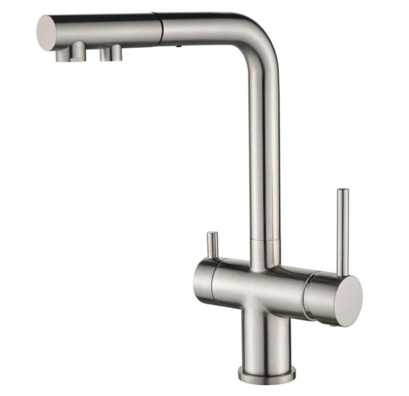 Ausmann Ellington 3-Way Kitchen Mixer Tap with Pull-Out Spout and Filtered Water – Stainless Steel - 1208970082