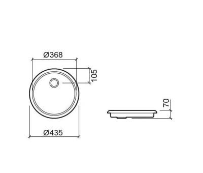 Ausmann Ceramic Glade - Shallow Ceramic White Round Vessel Sink 1208970093
