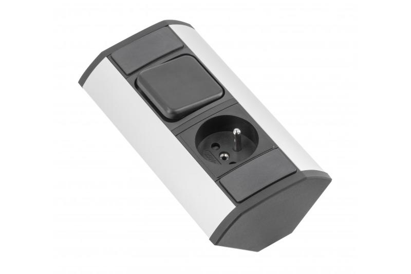 MINI angle extender with switch and socket with grounding 230V 16A