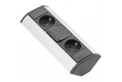 MINI angle extender with switch and 2 sockets with grounding 230V 16A
