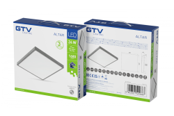 ALTAR LED Ceiling Lamp, 295x295mm, 4000K, 24W, 1680lm, AC180-250V, 50/60 Hz, PF>0.5, IP54, grey, 3y
