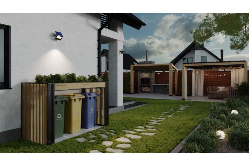 Solar floodlight LUMOS II, LED, 3000lm, 6400K, 2x2600mAh replaceable, IP65, black