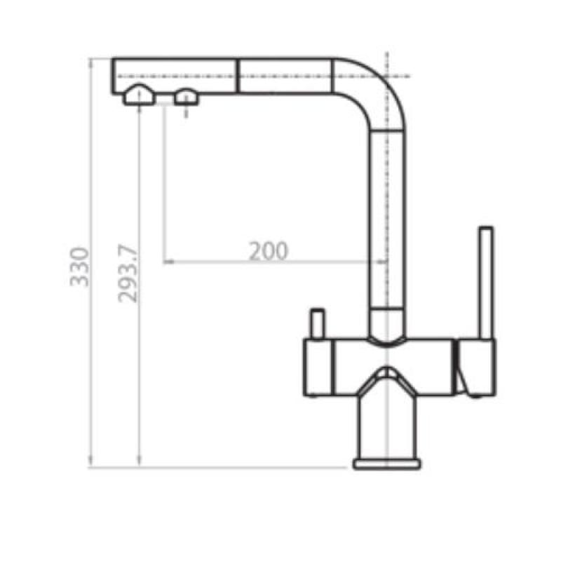Ausmann Ellington 3-Way Kitchen Mixer Tap with Pull-Out Spout and Filtered Water – Anthracite - 1208970495
