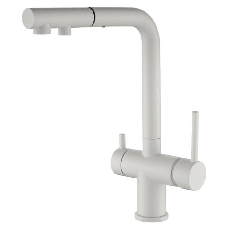 Ausmann Ellington 3-Way Kitchen Mixer Tap with Pull-Out Spout and Filtered Water – White - 1208970496