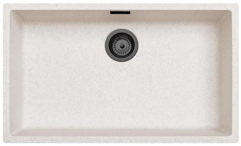 Sand White Large Sink 70x40 cm Undermount, Topmount and Flushmount with Gun Metal Plug 1208970524